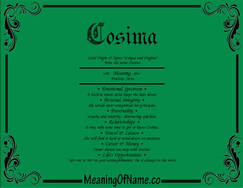 Meaning, origin and history of the name Cosima.